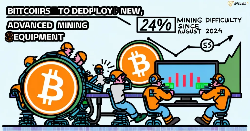 Bitcoin Mining Difficulty Jumps 24% Since August 2024: Miners Ramp Up Amid Price Surge to $104K