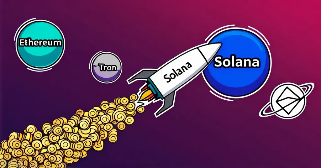 Solana Surges Past Ethereum and Tron in Fee Revenue, Ranks 9th Overall